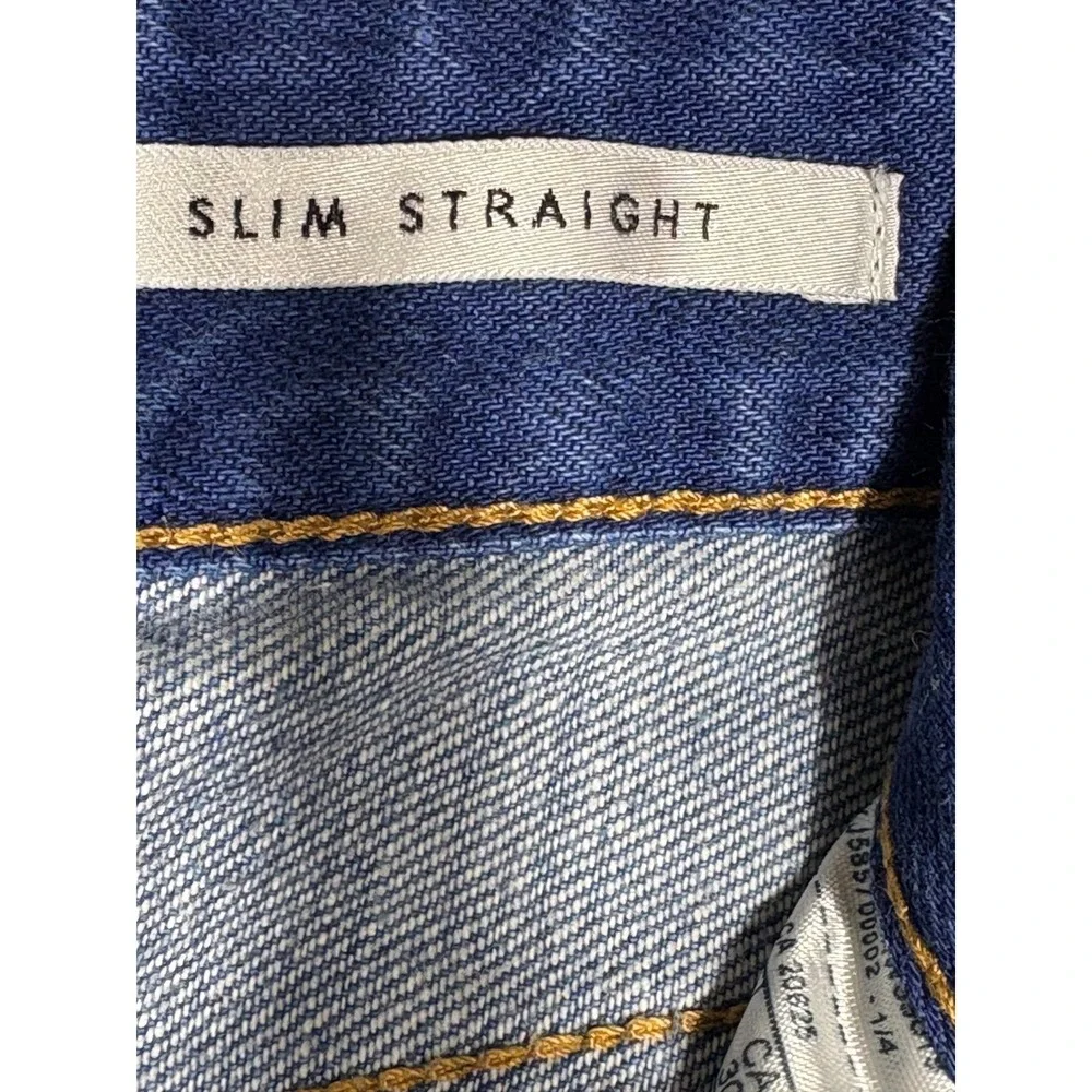 Guess Los Angeles Mens Slim Straight Distressed Blue Jeans Size 30 M71AS1R2J70‎
